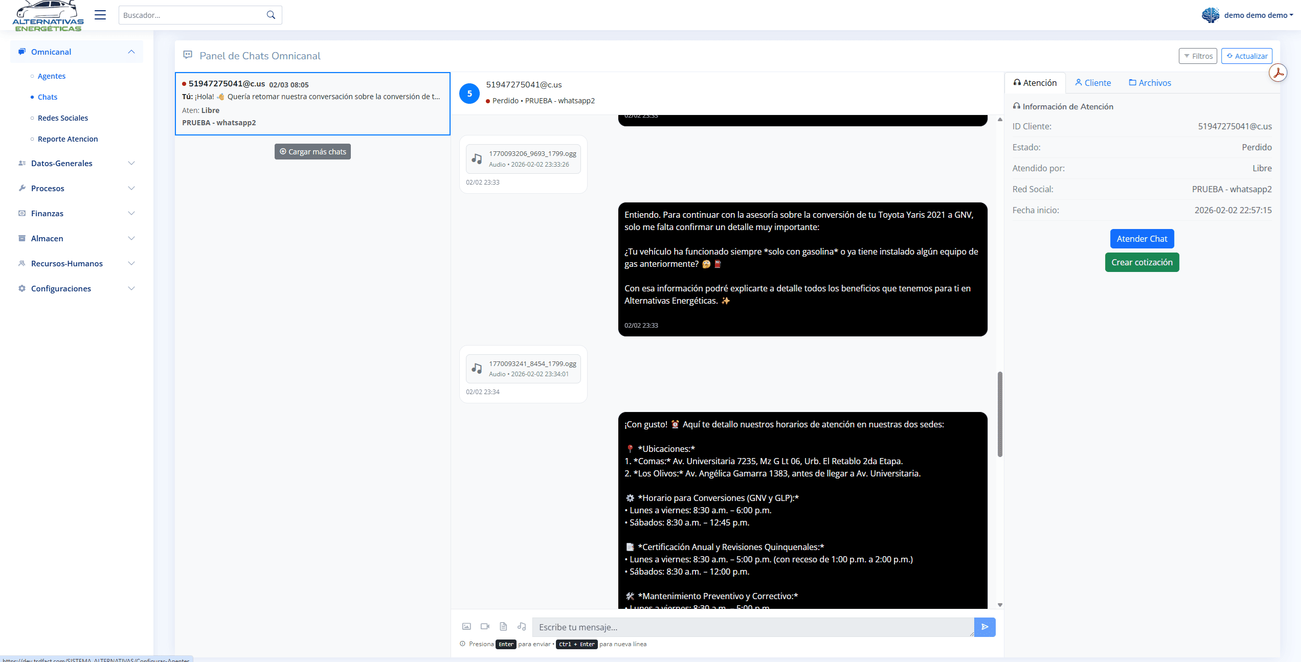 Proyecto: ERP/CRM Alternativas
