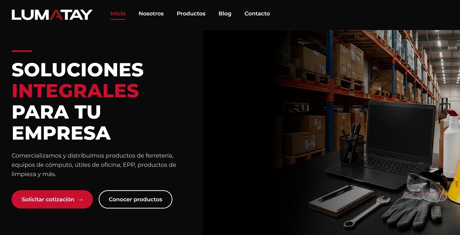 Vista del proyecto Web LUMATAY