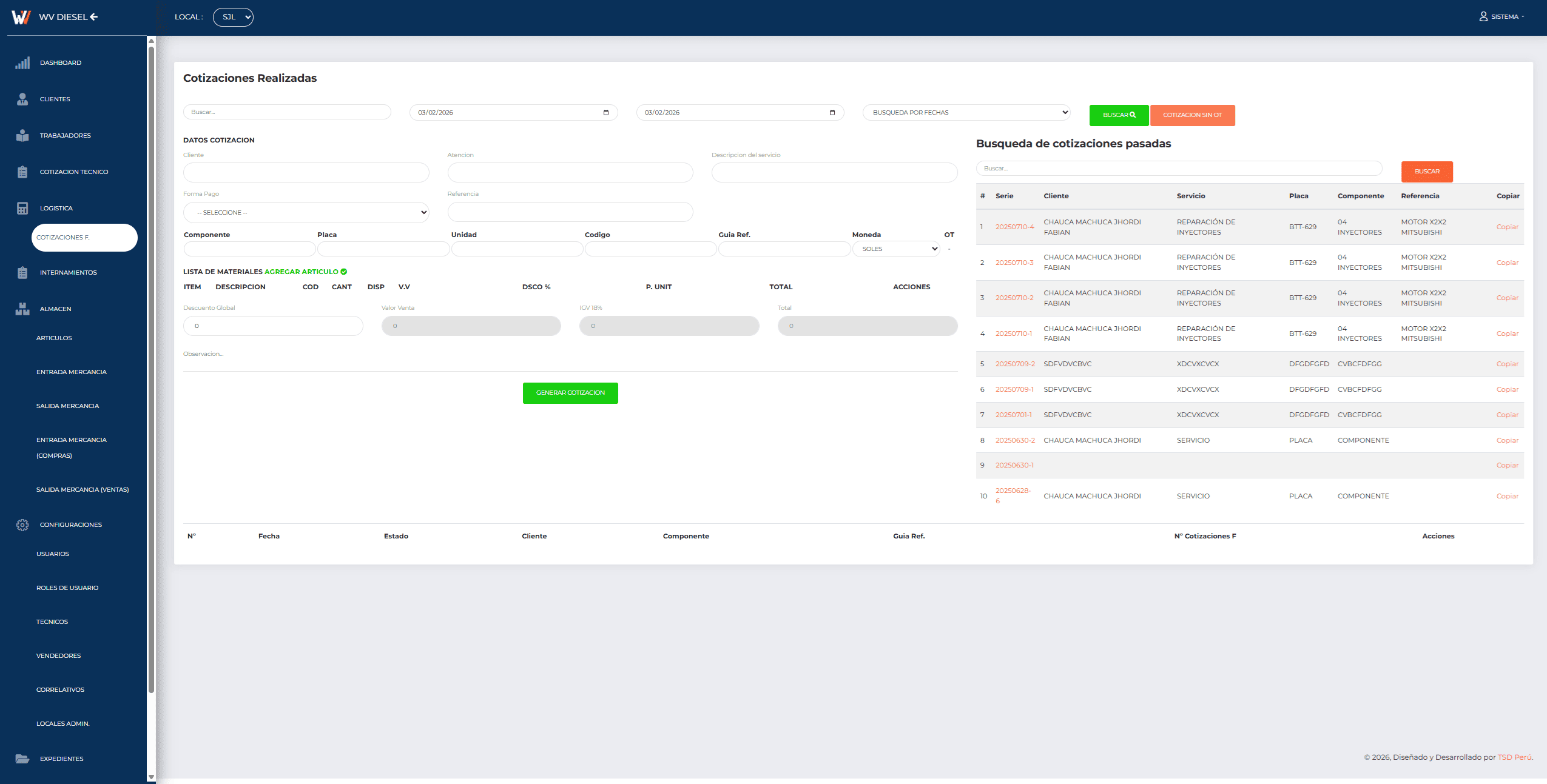 Proyecto: ERP WVDIESEL